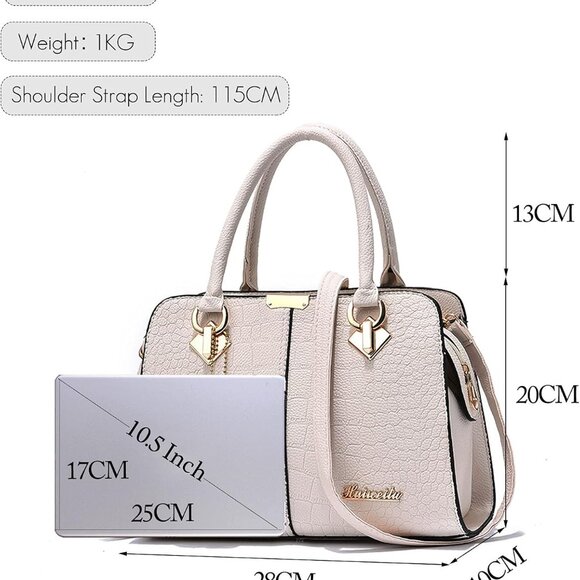 Leather Ladies Shoulder Crossbody Bag with Multiple Pockets and Elegant Design - Picture 4 of 6